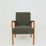 Vintage avocado green granola armchair Scandinavian design 1960s