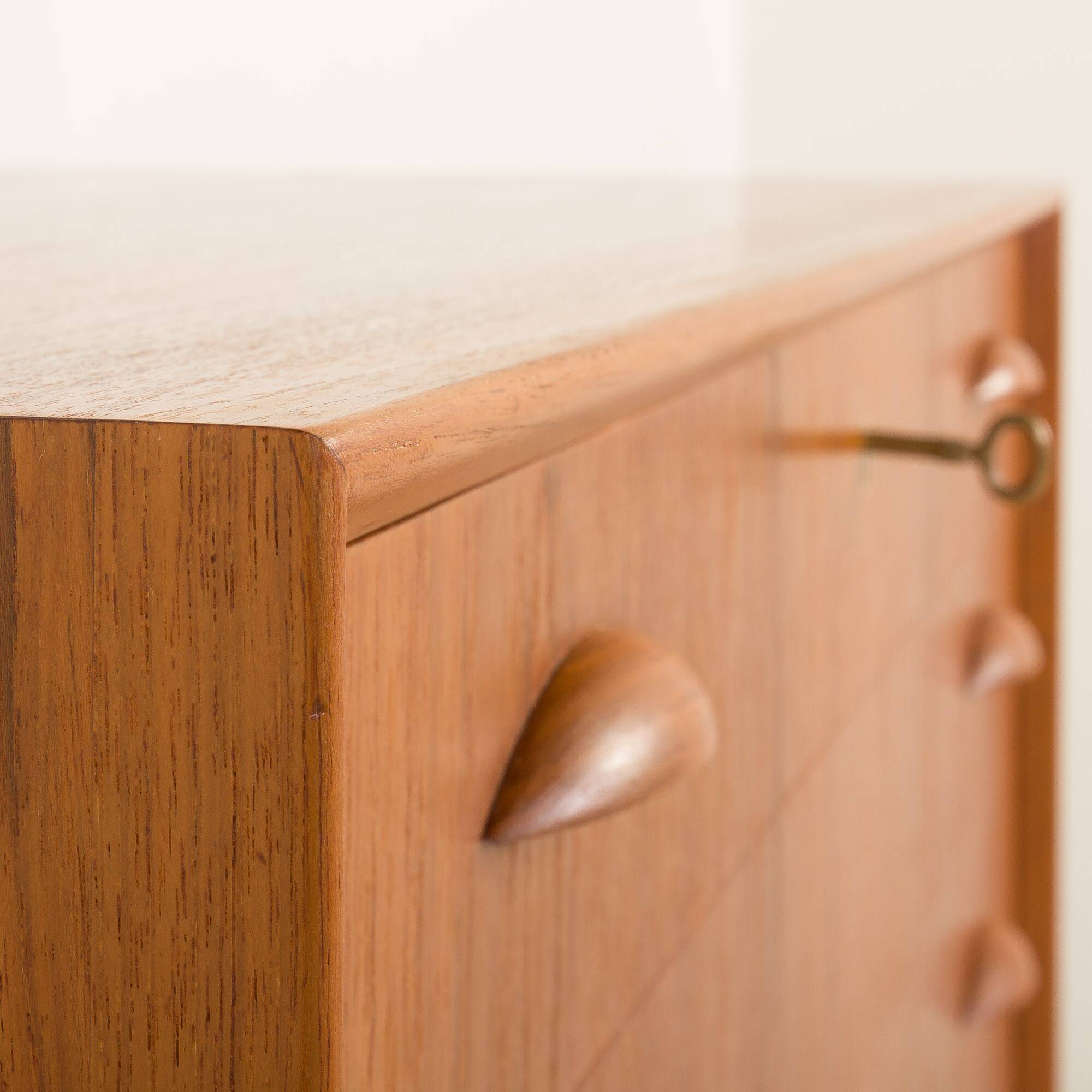Scandinavian teak chest of drawers by Johannes Sorth for Nexo Mobelfabrik.