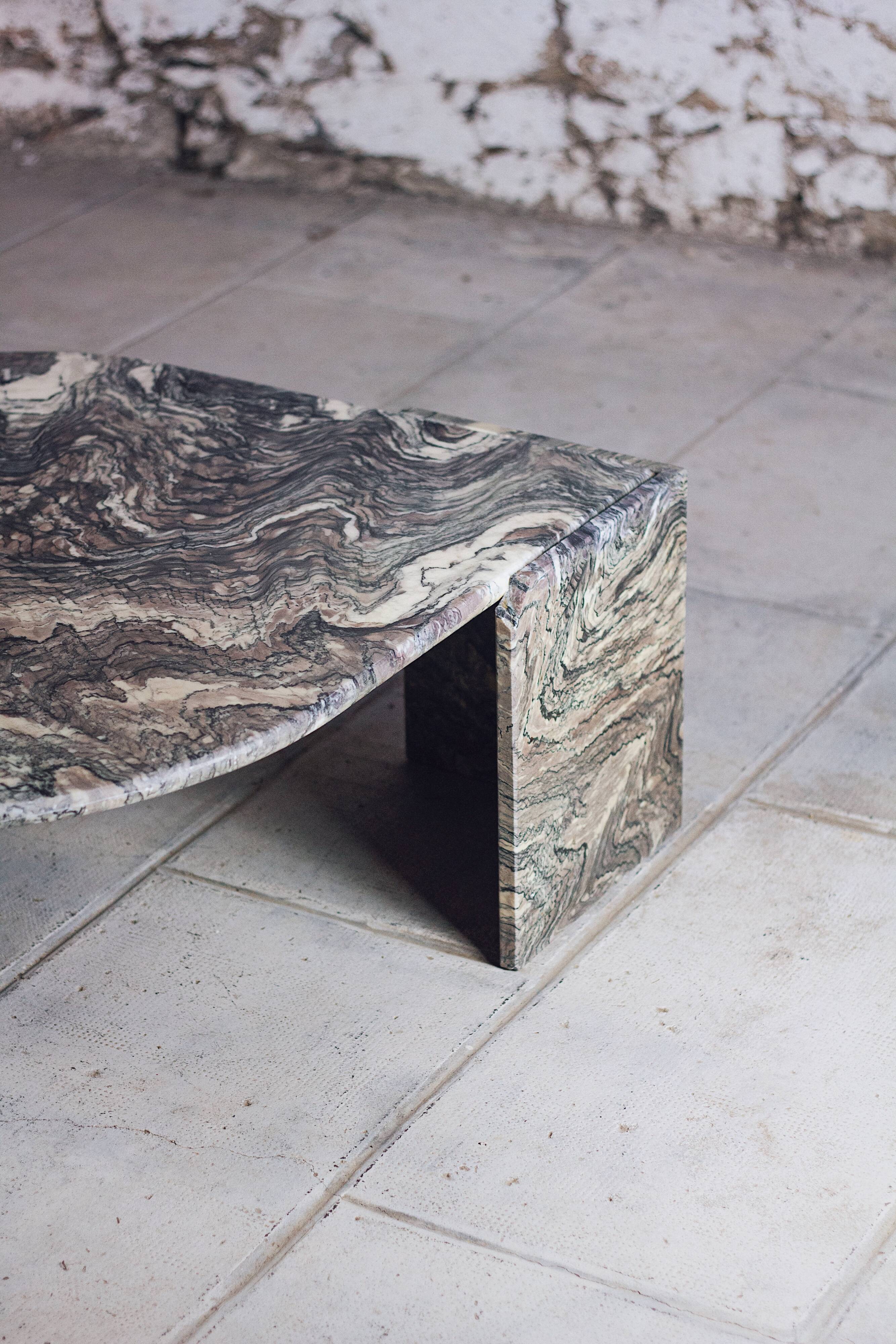 Eye-shaped marble coffee table by Roche Bobois, 1970