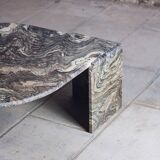 Eye-shaped marble coffee table by Roche Bobois, 1970