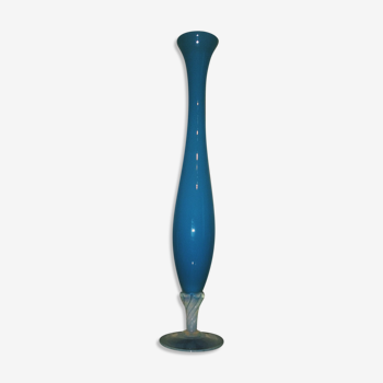 Blue opaline soliflore vase