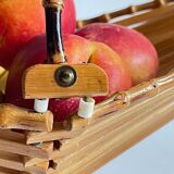 VINTAGE Wooden and Bamboo Fruit CUT BASKET