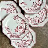 6 dessert plates in ironstone Clairefontaine, "Indiana" service.