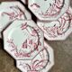 6 dessert plates in ironstone Clairefontaine, "Indiana" service.