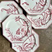 6 dessert plates in ironstone Clairefontaine, "Indiana" service.