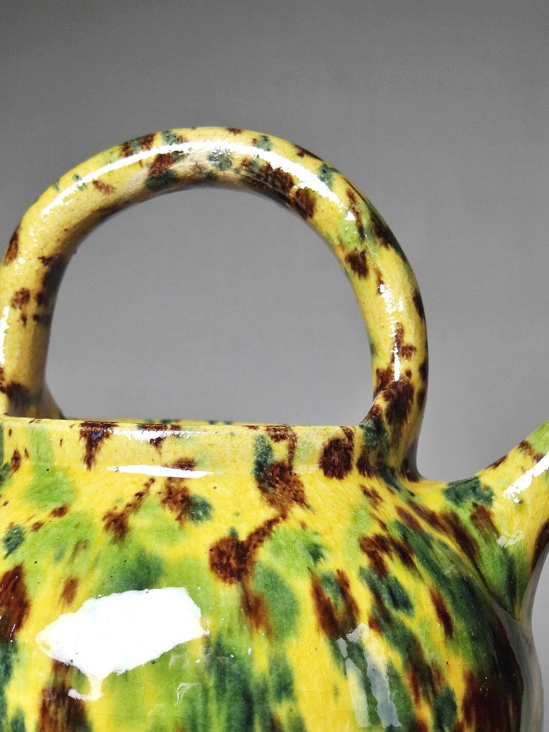 Pretty vintage terracotta glazed goat jug