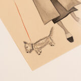 Art Déco Fashion Illustration, Gouache on Paper, 93 x 52 cm