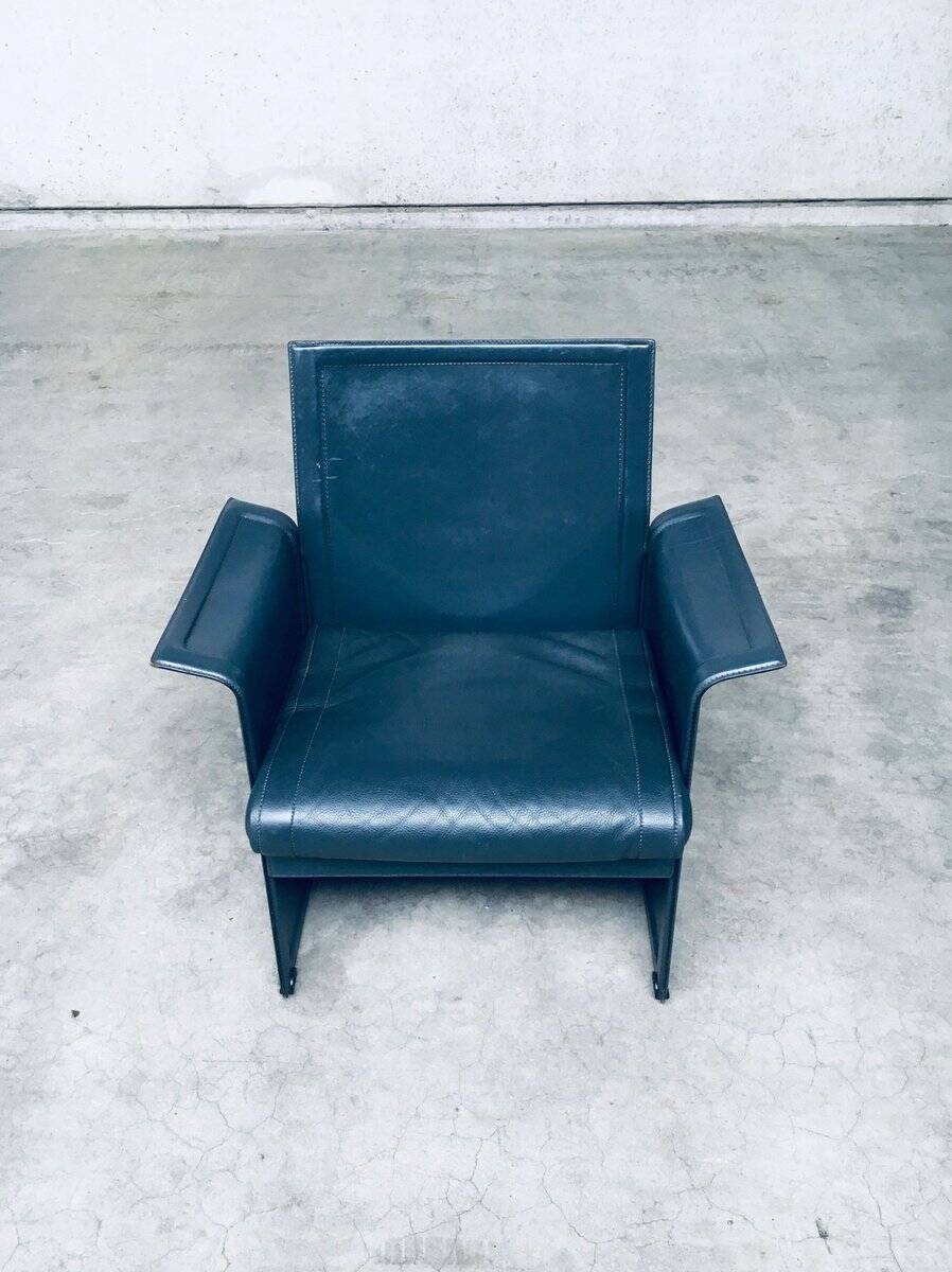 Postmodern Korium KM1 Leather Armchair by Tito Agnoli for Matteo Grassi, Italy, 1980s
