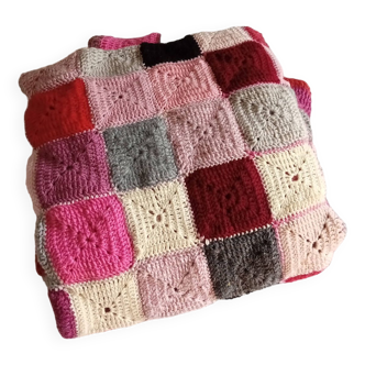 Vintage wool patchwork blanket
