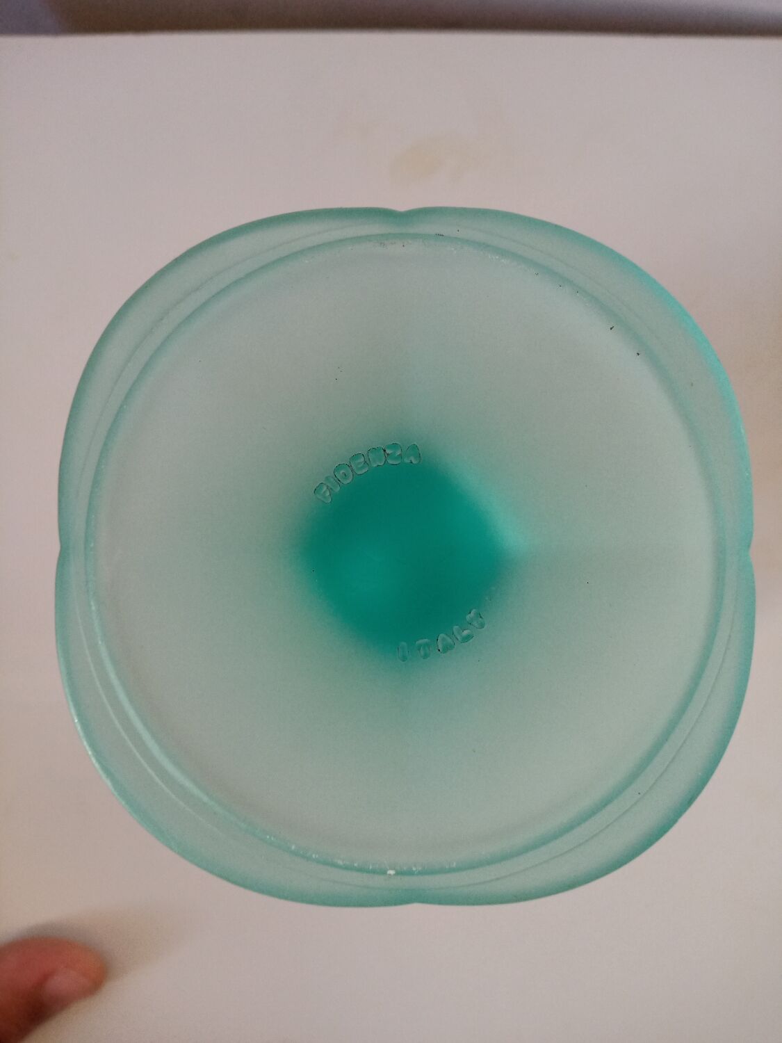 Vintage glass cut mint green pastel Italy