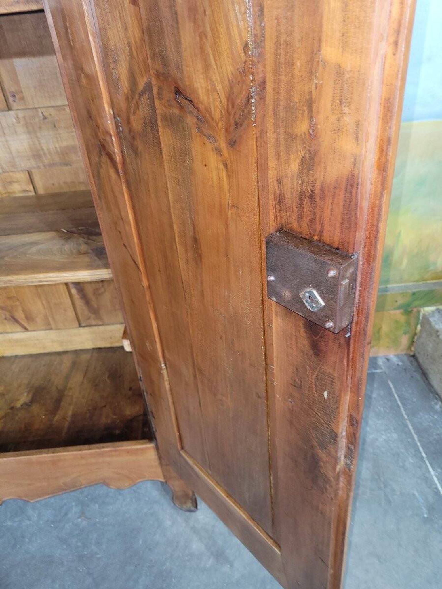 Small Louis XV bedside cabinet in solid cherry wood.