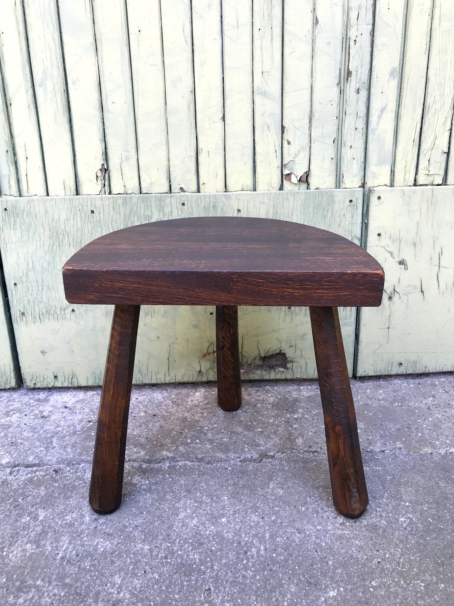 Vintage solid wood tripod stool
