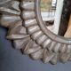 Carved wood sun mirror 40cm silver ep 1960