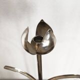 Italian Candleholders in Silver Metal from Mesa, 1970s, Set of 2