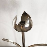 Italian Candleholders in Silver Metal from Mesa, 1970s, Set of 2