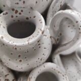 Vintage Tulip Vase with 25 White Glazed Ceramic Amphoras, Italy