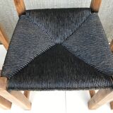 Suite de 4 chaises en paille circa 1960