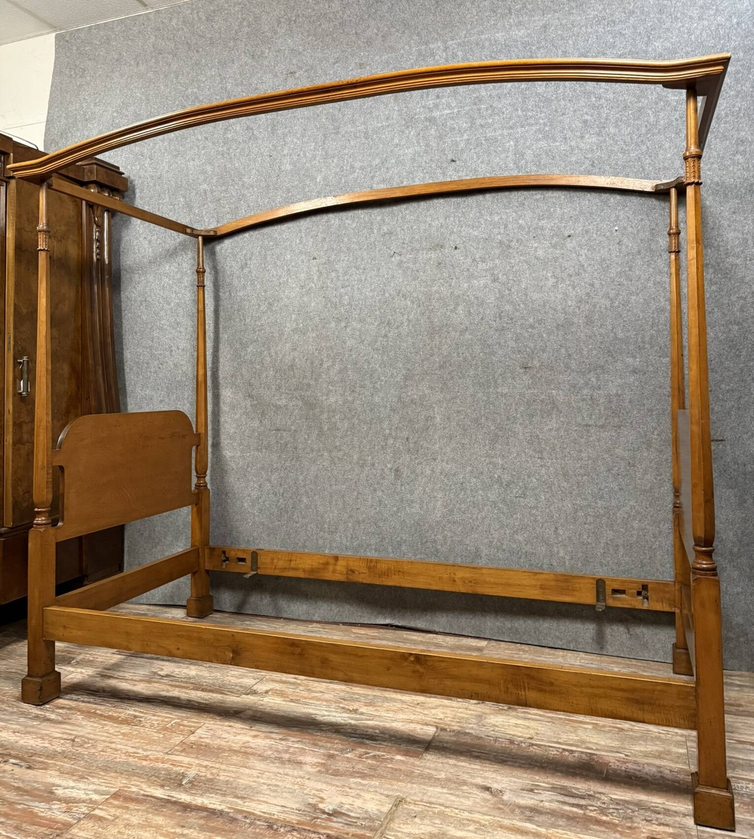 Solid wood four-poster bed