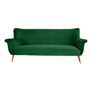 Canapé après rénovation, - vert bouteille