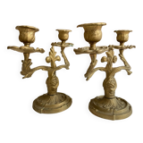 Bougeoirs 2 branches bronze