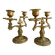 Bougeoirs 2 branches bronze