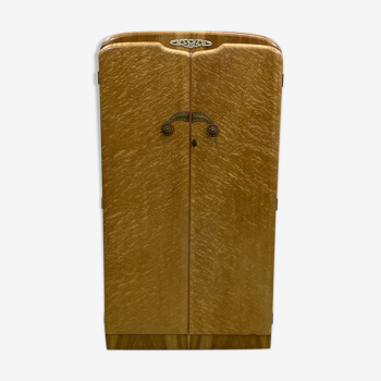 Armoire anglaise d'étudiant des années 1960 en loupe d'orme