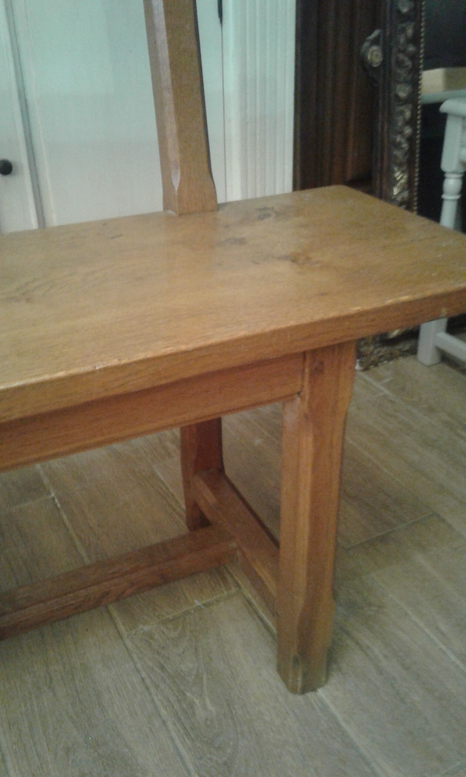 Bench with oak backrest