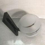 Vintage wall sconce ball-shaped glass reflector and black metal sconce