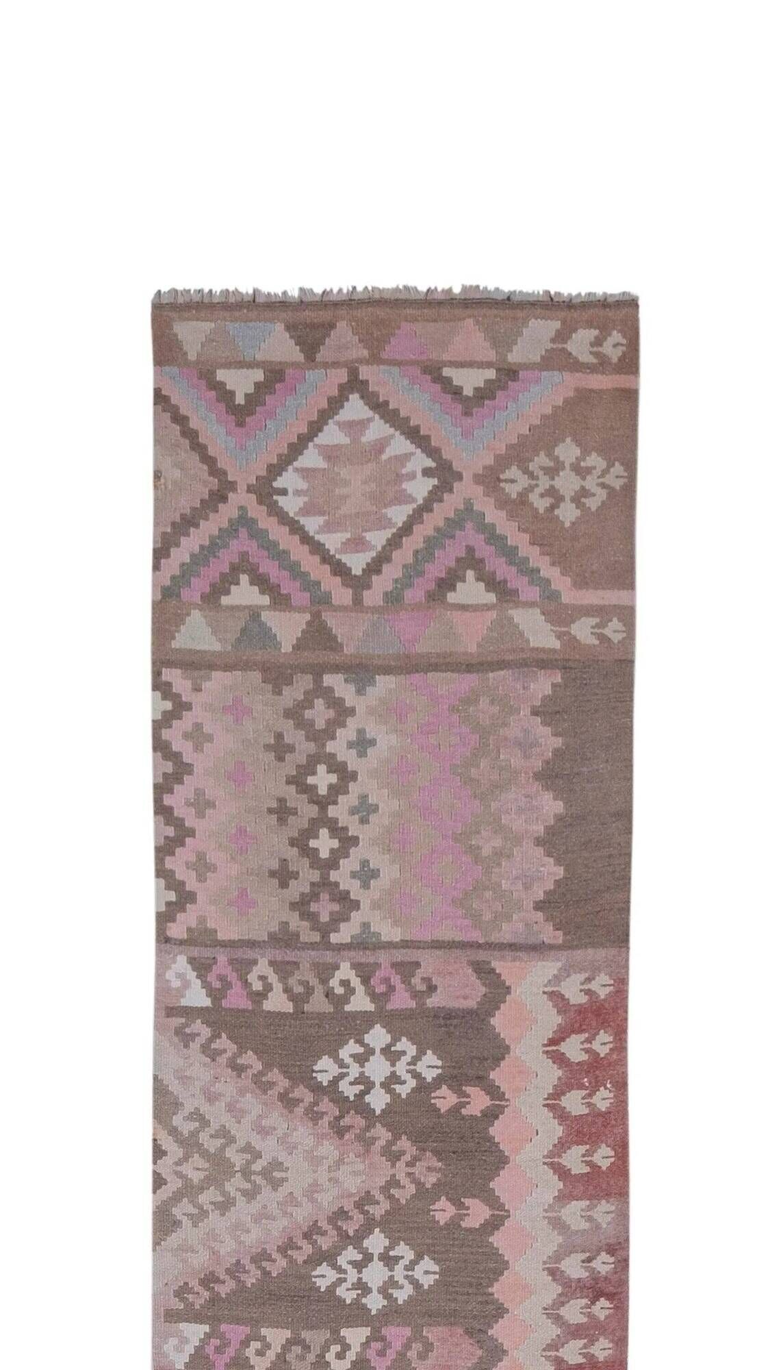 Vintage Turkish hallway rug 79x604 cm