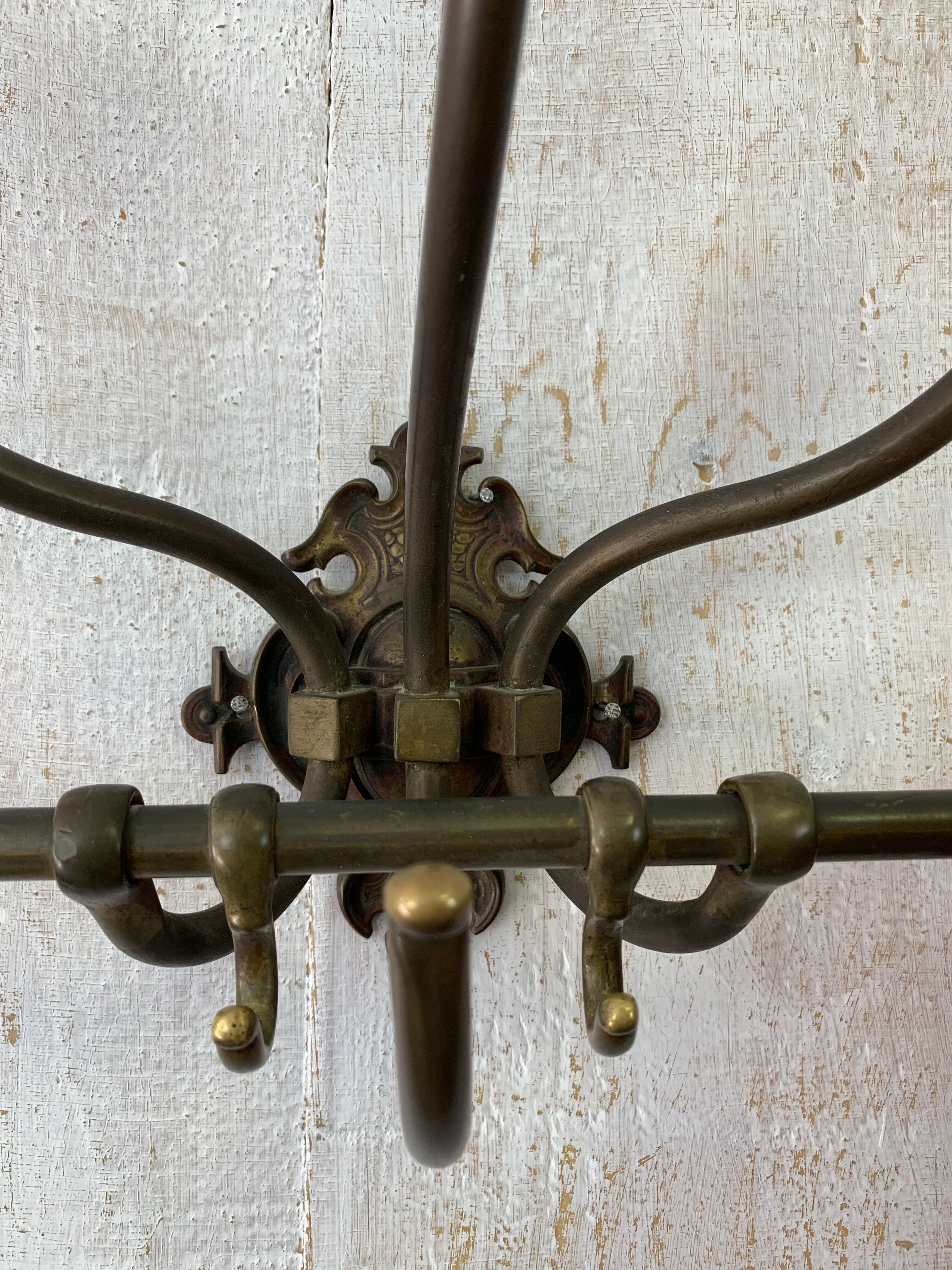 Brass wall coat rack