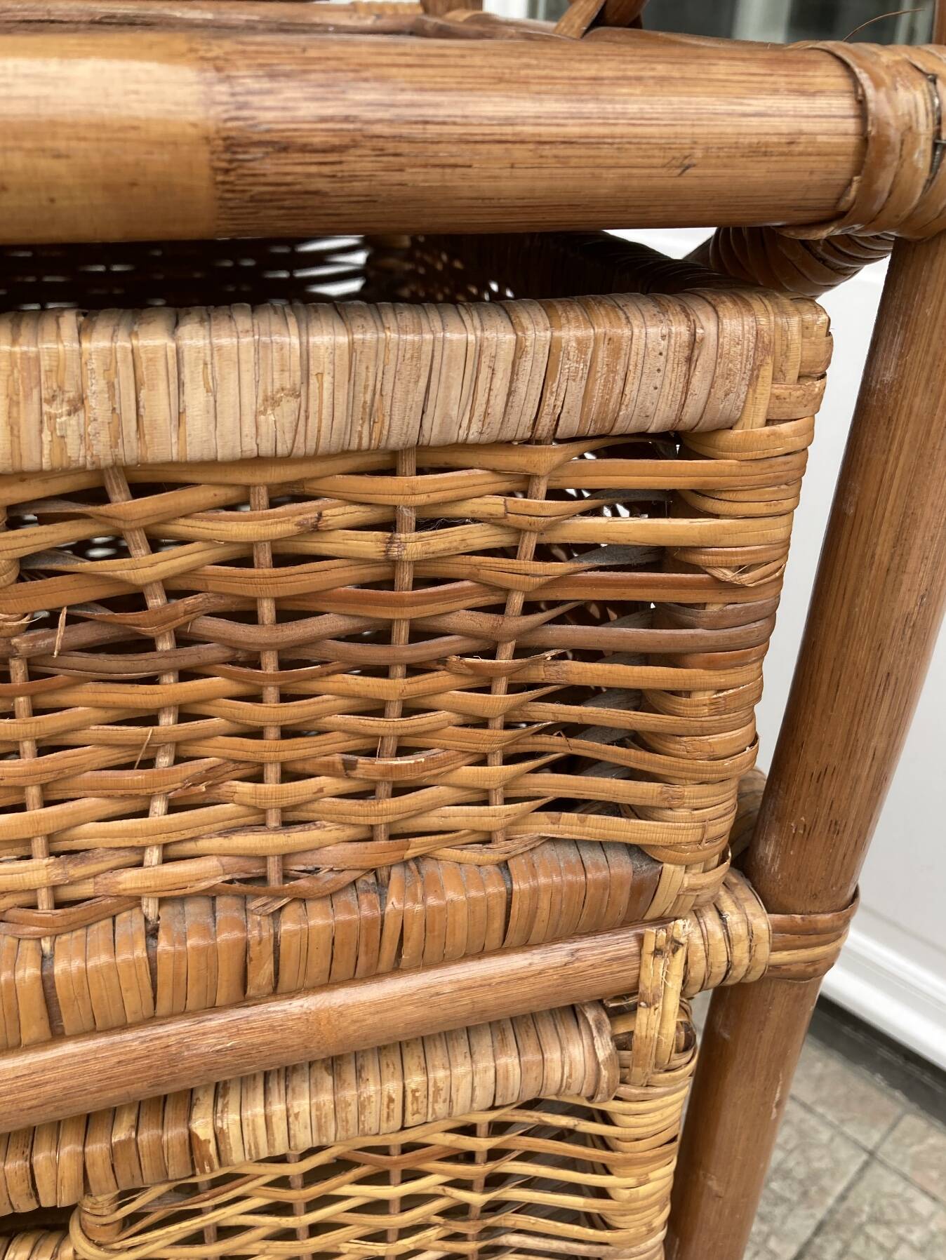 Vintage rattan chiffonier