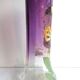 Legras enameled vase, multicolored pansies, colorless gradient purple glass