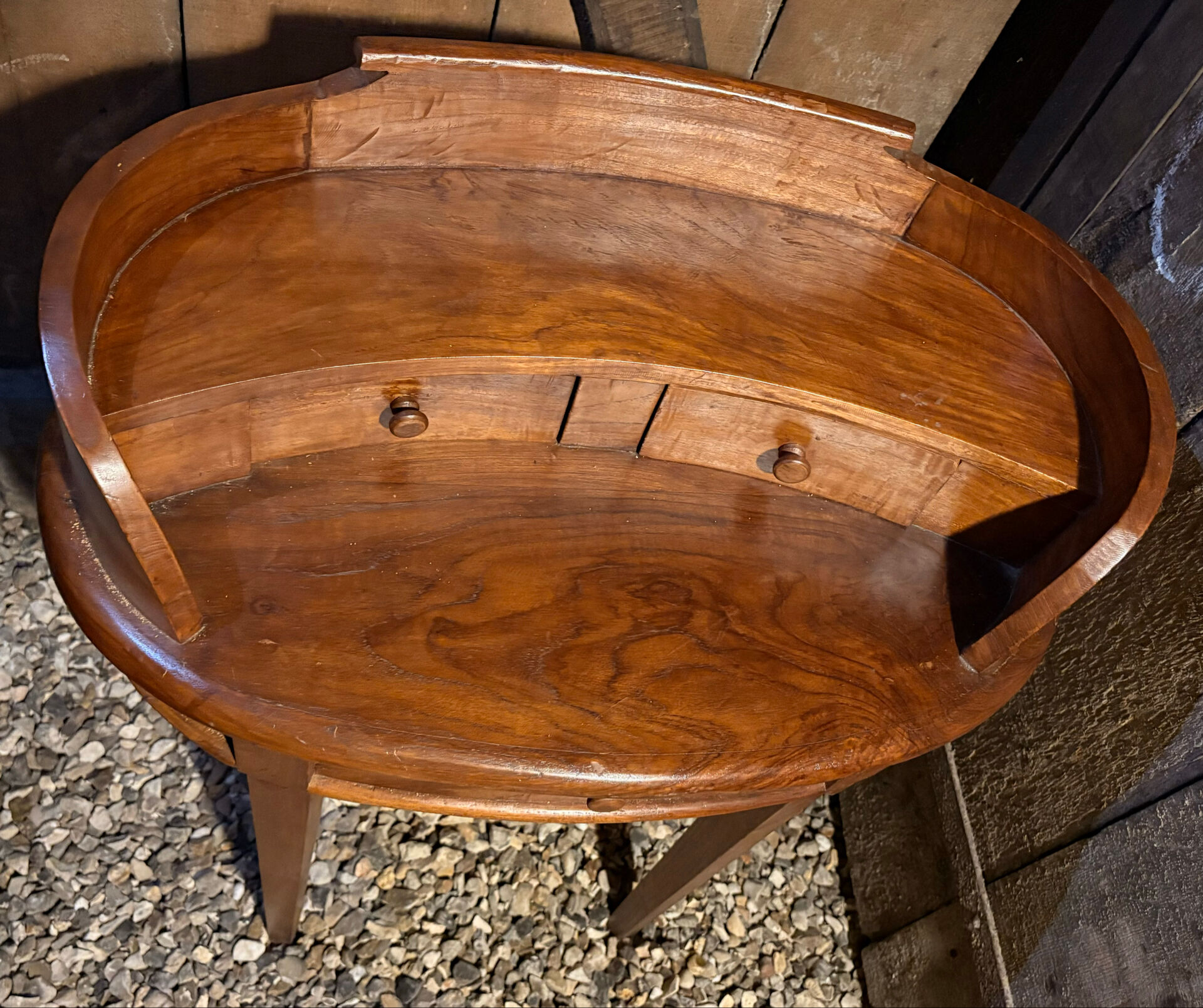 Coiffeuse vintage en bois tourné