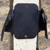 Old Pair of Vintage Blue & White Wooden Skis Mountain Chalet Decor - 218 cm