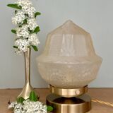 Vintage art deco globe table lamp in frosted glass