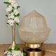 Vintage art deco globe table lamp in frosted glass