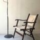 "Safari" folding chair in wood and ecru canvas, 1960s/1970s.