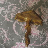 Golden wood corner console