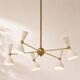 Italian chandelier in 1950s style - 5 arms and 10 lights - ceiling light