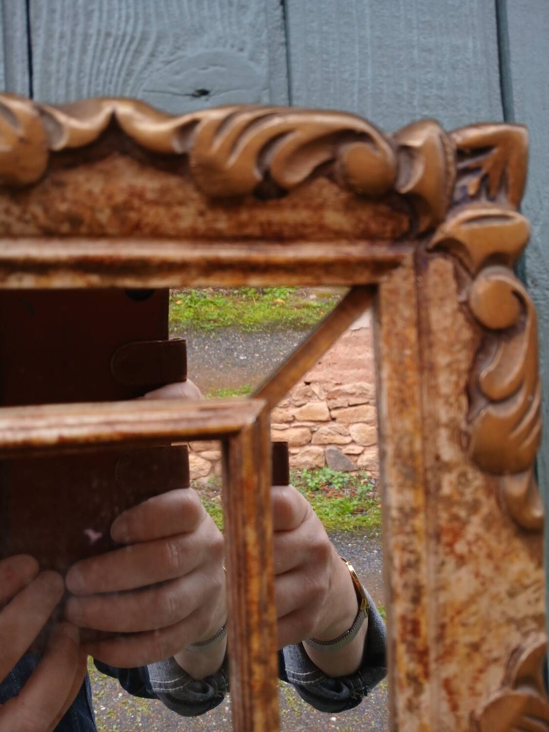 Antique beveled mirror