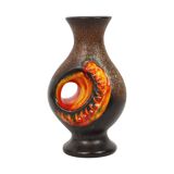 Rare Orange Fat Lava Vase West Germany Walter Gerhards 26cm