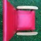 Pair of Scandinavian-style armchairs wood and red skai