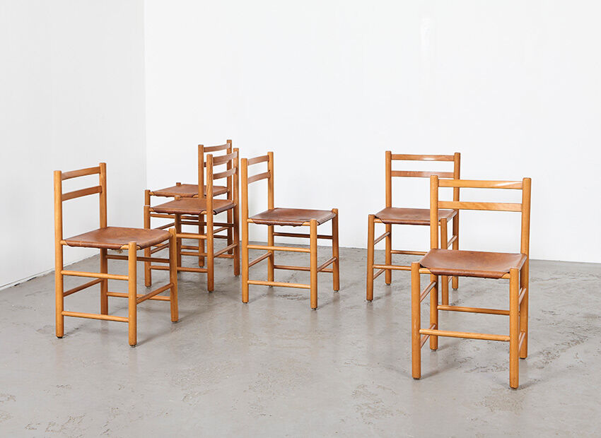 Ate van Apeldoorn Set of 6 Dining Chairs for Houtwerk Hattem 1960s