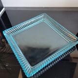 Empty blue glass pocket