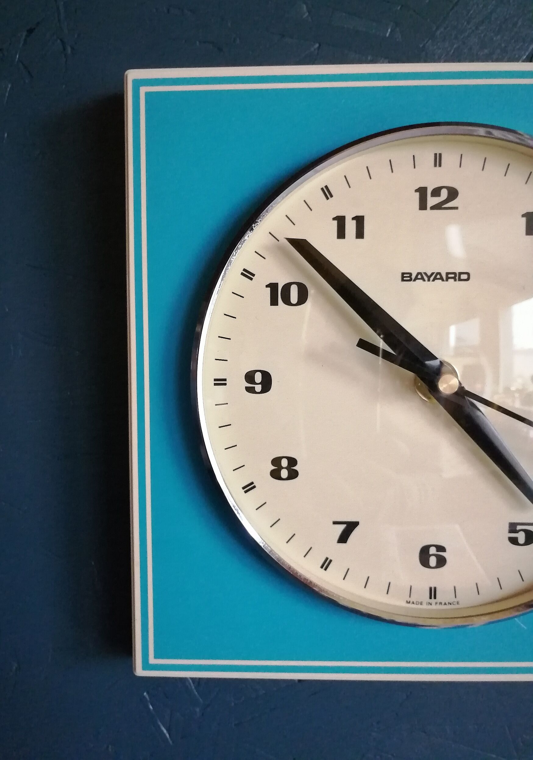 Horloge vintage pendule murale "Bayard Bleue"