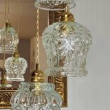 Suspension luminaire 3 globes vintages transparents
