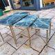 Table gigogne ancienne avec plateau marbre