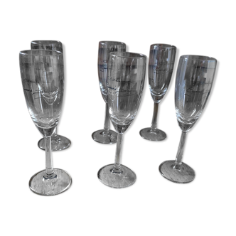 Gaussard champagne flute glasses set of 6