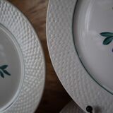 8 flat iron earth plates "Fabiola" Digoin Sarreguemines