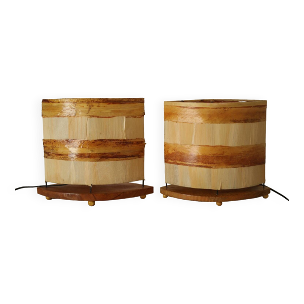 Paire de lampes exotiques vintage